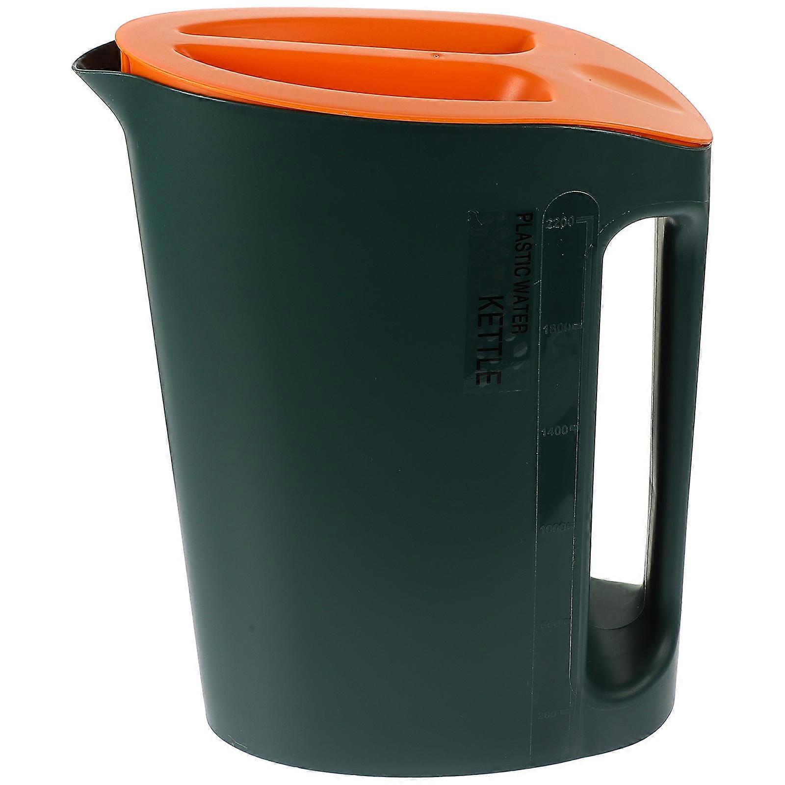 Green Large Capacity Pitcher with Lid for Kitchen LeakProof Cold Water Jug and Fruit Beverage Pot PP