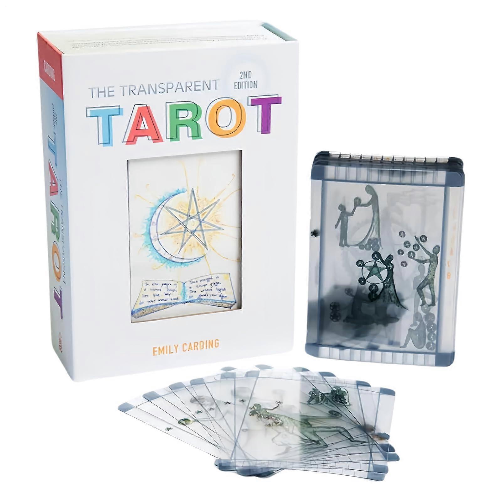 Tarot Cards, Clear Portable Deck with Guide Book, Ideal for Travel, Christmas Gifting
