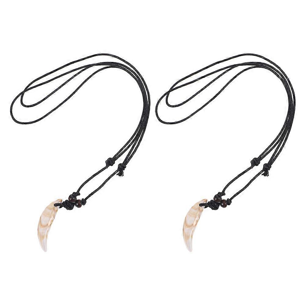 Acrylic Tooth Charm False Tooth Pendant For Men Dates Retro Design 2Pcs