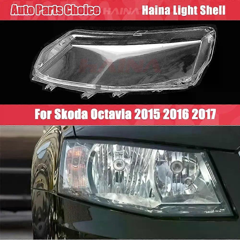 Headlight Cover Lens For Skoda Octavia 2015 2016 2017 Headlamp Lamp Shell Transparent Lens Replace Original Lampshade Plexiglass