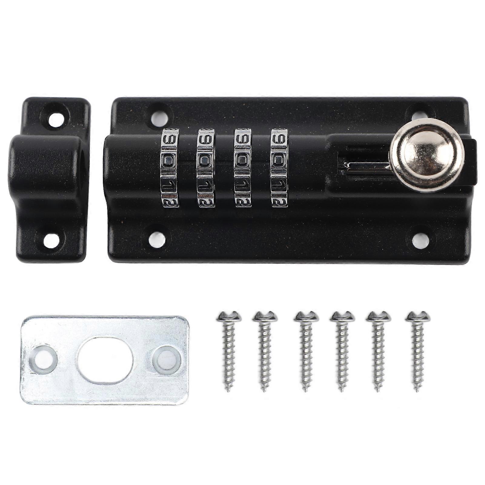Combination Locking Bolt Coded Latch 4 Digit Anti Theft Metal Lock for Door Cabinet Garden