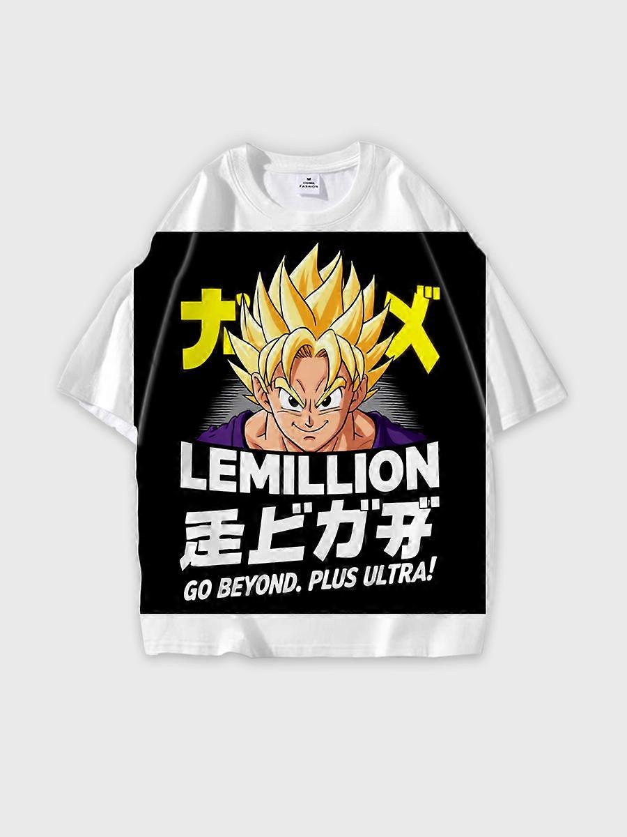 T-shirt girocollo Cartoon Pattern manica corta sciolta P2522