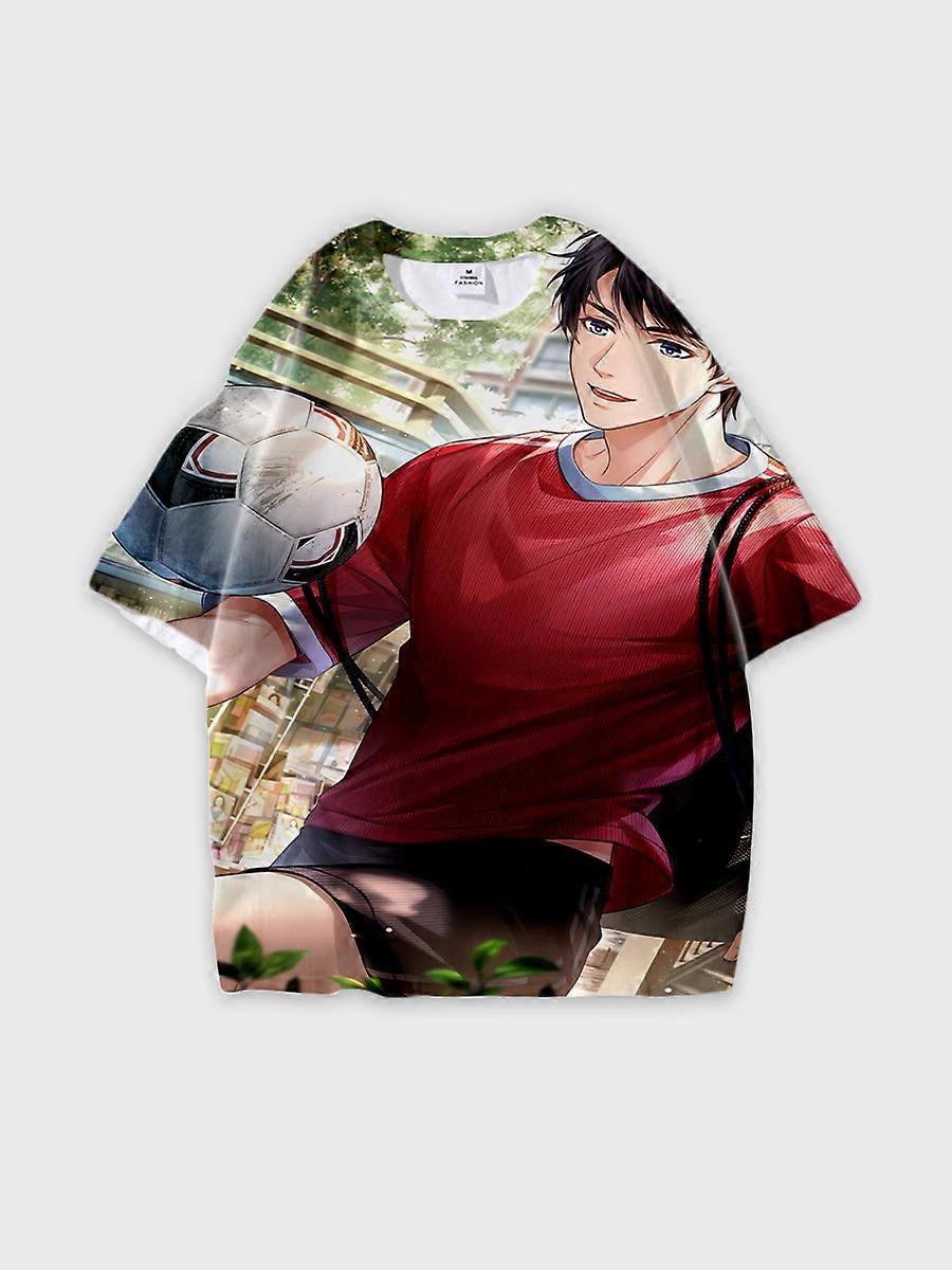 T-shirt round neck Role Pattern loose short sleeve E1093