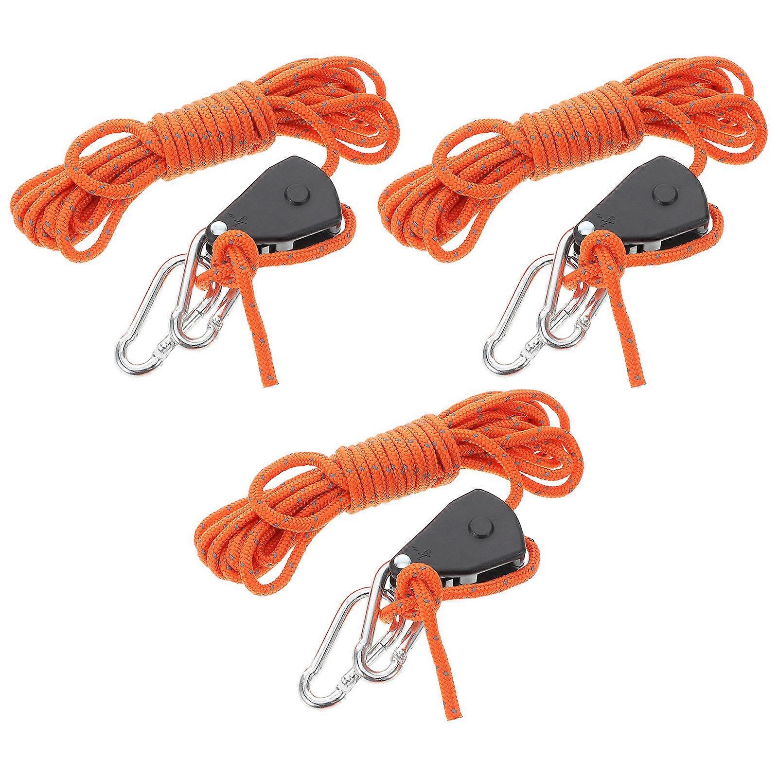 Portable Reflective Pulley Tent Rope Hanger For Campers Ideal For Versatile Outdoor Applications 3Pcs