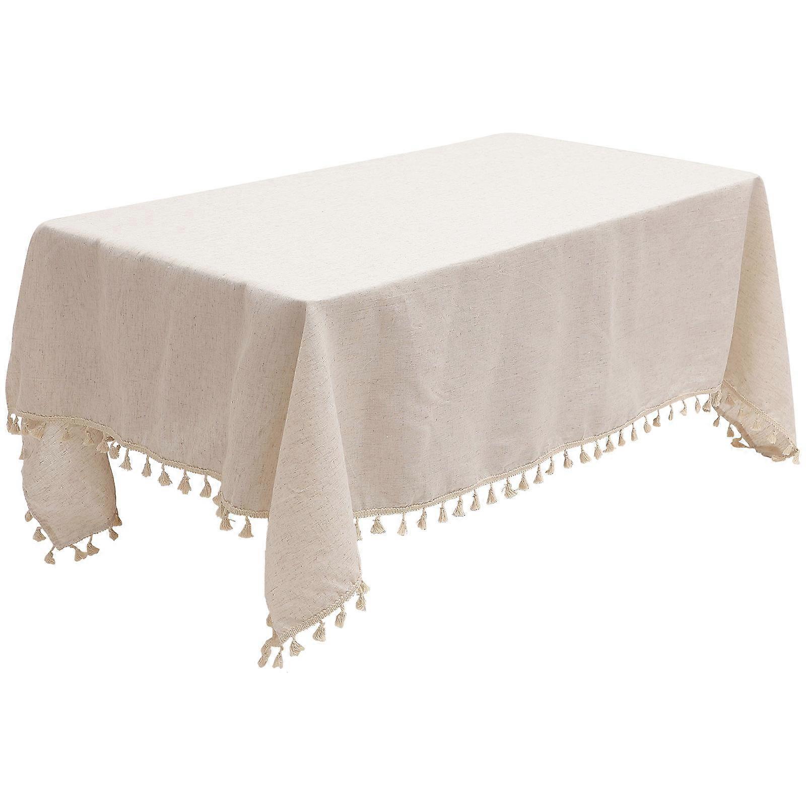 Dining Table Cloth Rectangle Decorative Tablecloth Simple Style Water-resistant 140x200cm 1Set