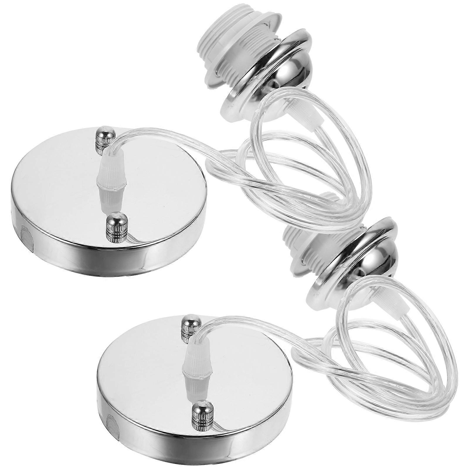Ceiling Light Base E27 Thread Lamp Holder Chandelier Home Decoration Silver 100X10X10CM Lighting 2Pcs