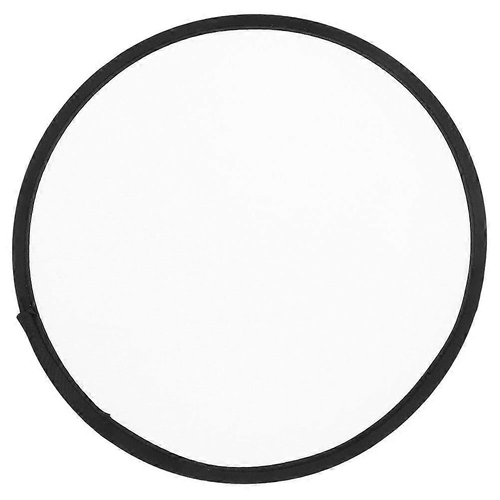 Portable Lightweight Plastic and Fabrics Hand Fan for Daily Use White Circular Foldable Fans 6.5 inches
