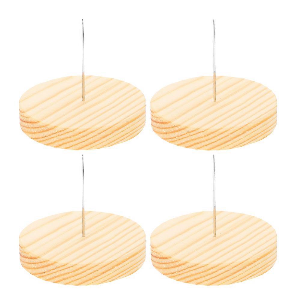 4 Sets Felt Crochet Doll Display Rack Base Wooden Holder Showcase Stand