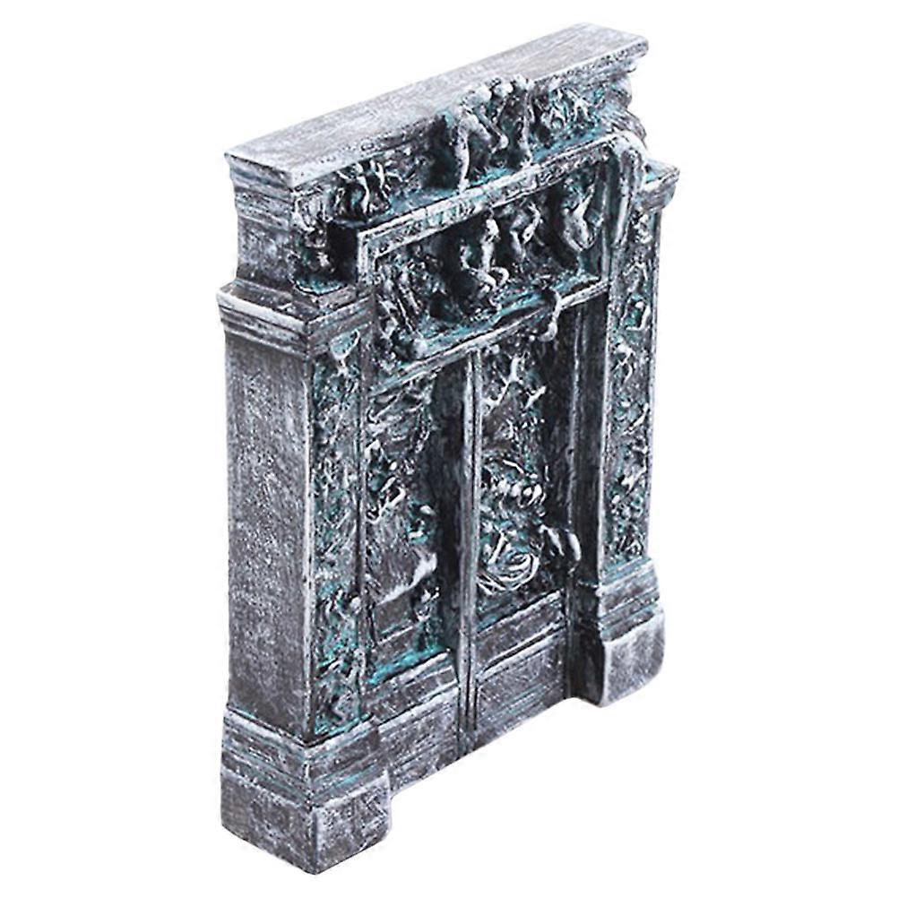 Resin Statue for Decoration Grey Color Realistic Miniature Adds Charm to Home Decor and Table Settings 4.5 Inches