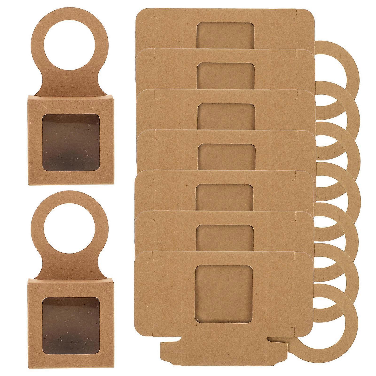 Khaki Box with Window Made of Kraft Paper for Gift Holding Foldable Design 25pcs