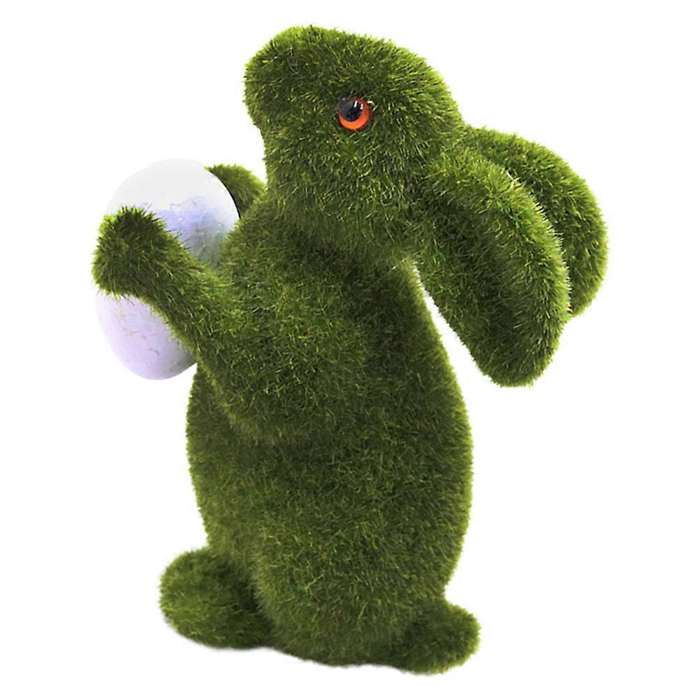 Rabbit Decor Decorative Bunny Adornment for Home Use Green Flocking Material
