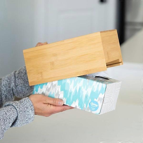 Σχεδιασμός Bamboo Tissue Box Lock/style - Μοντέρνο/μινιμαλιστικό στυλ Ταιριάζει σε κοντό επίπεδο Tissue Box, διακόσμηση σπιτιού.