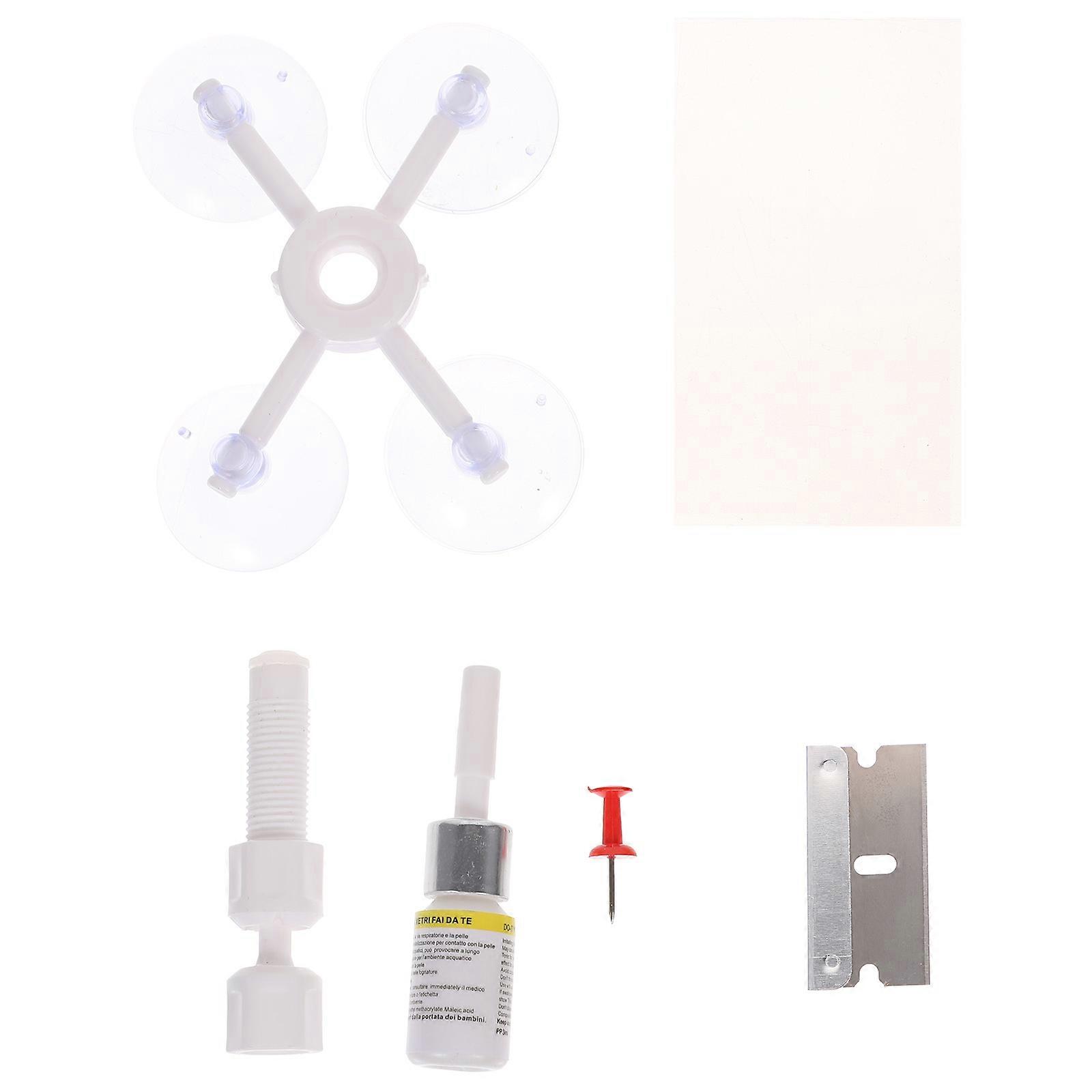 汽车挡风玻璃裂缝修复液套件专业风格白色 8.5x8.5cm 修复裂缝 1 套