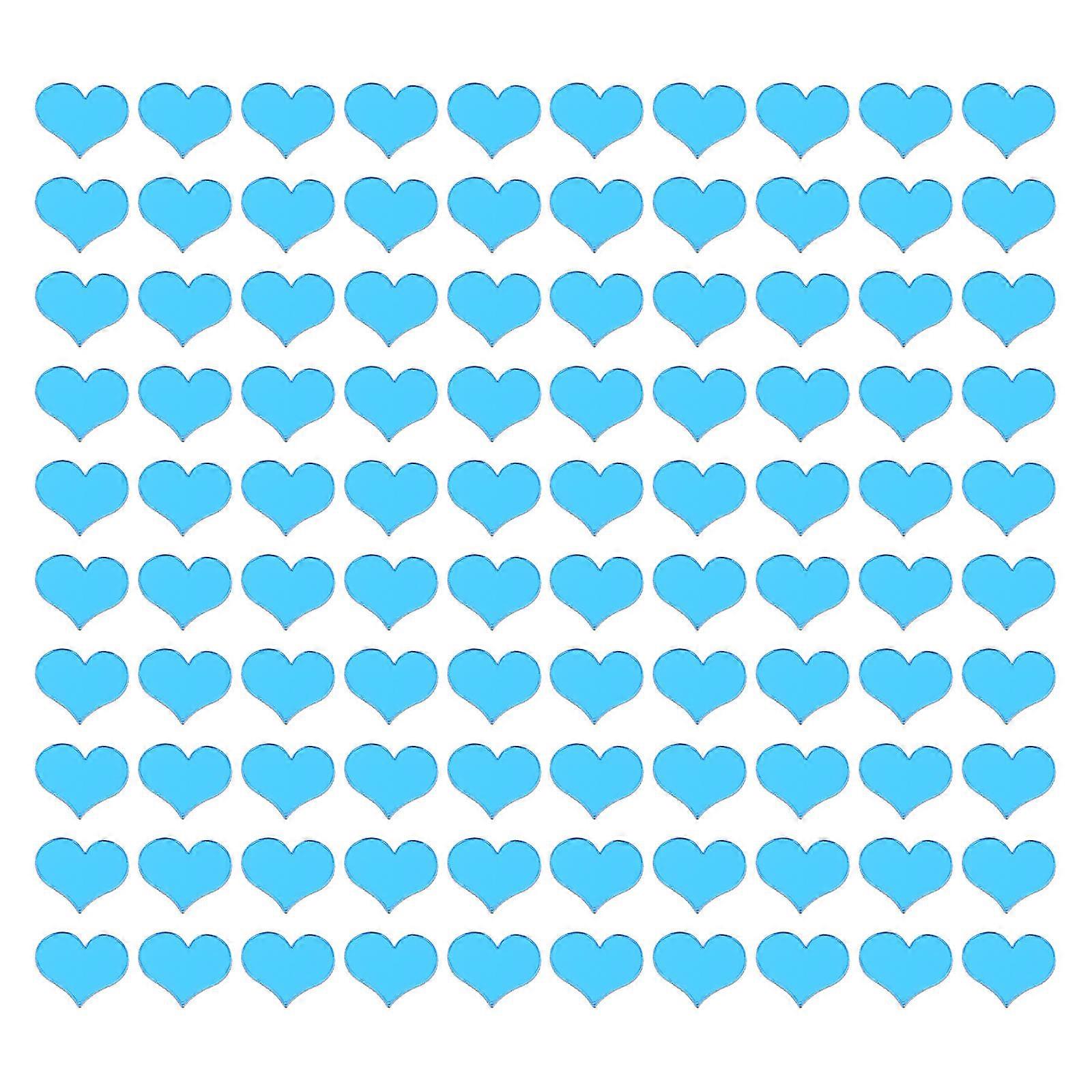Blue Acrylic Mirror Wall Sticker for Decor Removable and Reusable Adhesive Decals 100 Pieces
