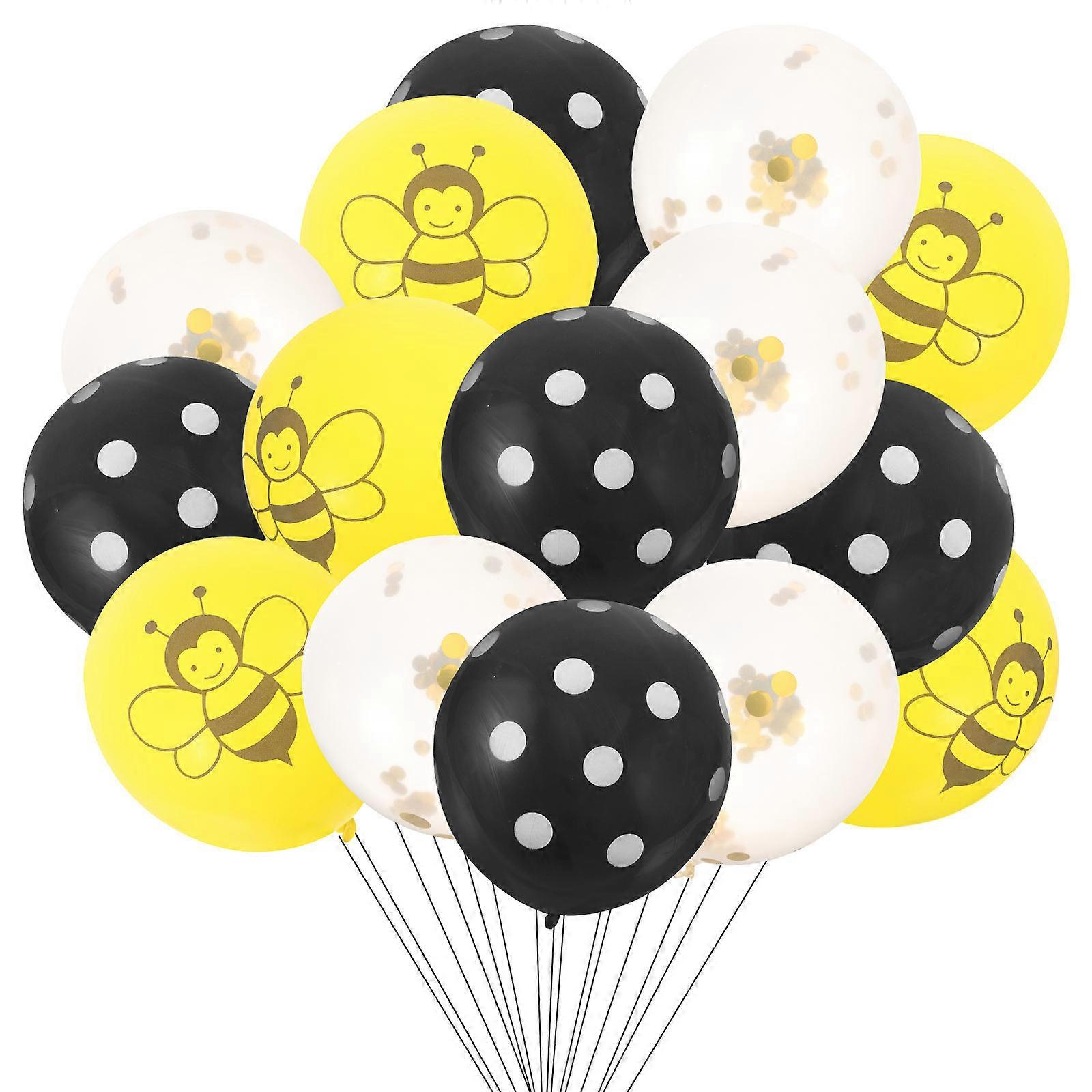 30 Pcs 12 Inch Balloons Set Cartoon Bee Sequin Balloons Baby Birthday Themed Party Decoration Supplies