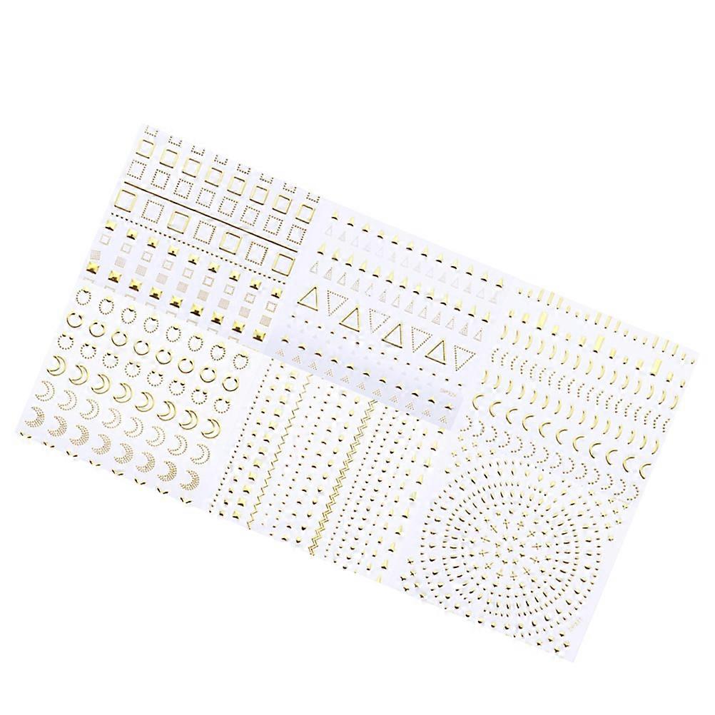 Women Nail Accessories 3D Stickers For DIY Manicure Mixed Style Rectangular 9*7.7cm 6 Sheets