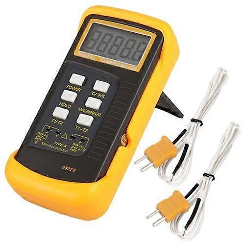 Digital Thermometer K-Type Temperature Probe Dual Channel Thermocouple Sensor 1300°C to 2372°C for Industrial Use