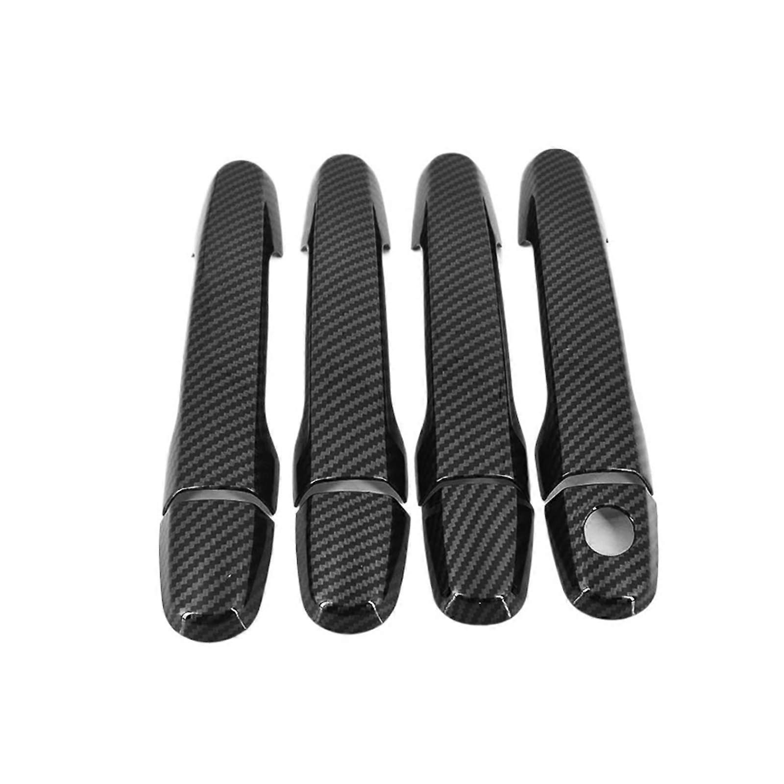 Chrome Carbon Fiber Door Handle Cover Shell, Compatible with Toyota Corolla Axio Altis 2008–2013, Styling Accessory (Carbon 1 Keyhole)