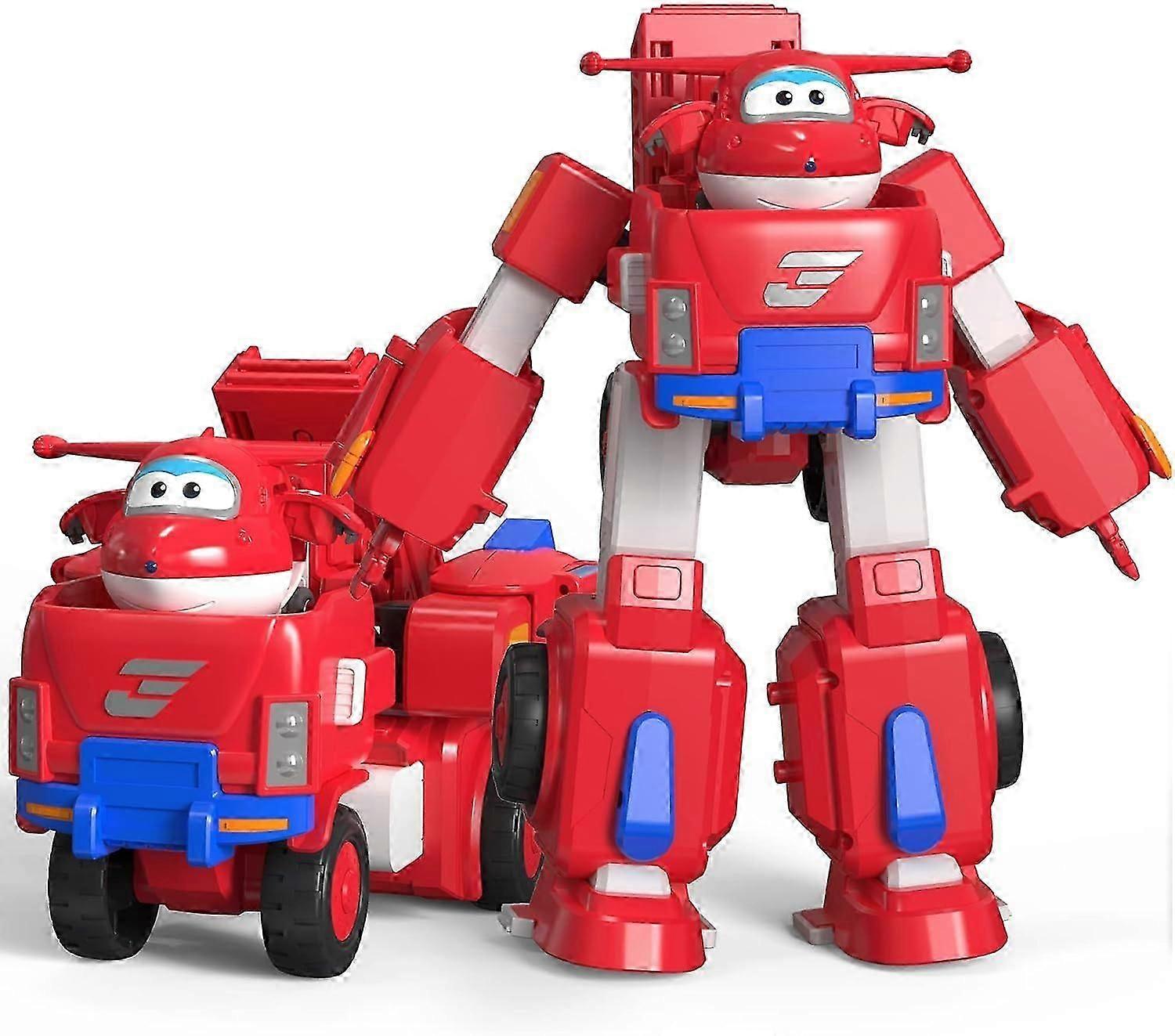High Superwings Jett Robot Suit and 2 scale Transforming Jett Mini Figure, Transforming Robot & Transforming Fire Truck Toy Vehicle Playset mi