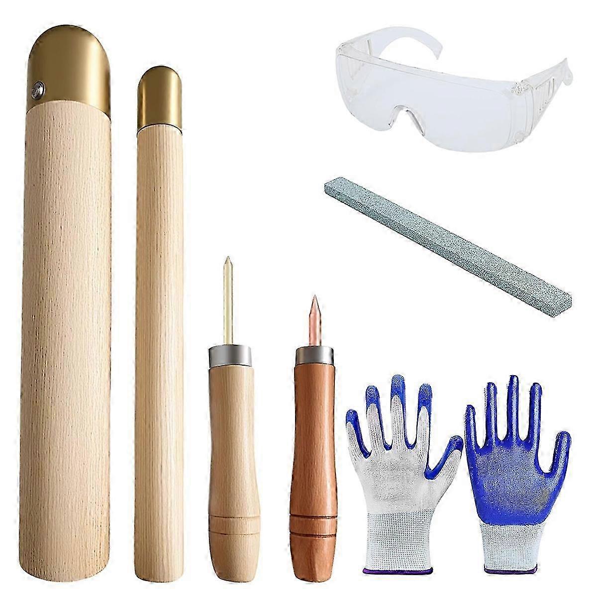 Knapping Kit with Copper Hammer - Complete Obsidian Crafting Tools Set for Beginners Outdoor Grinding Tools