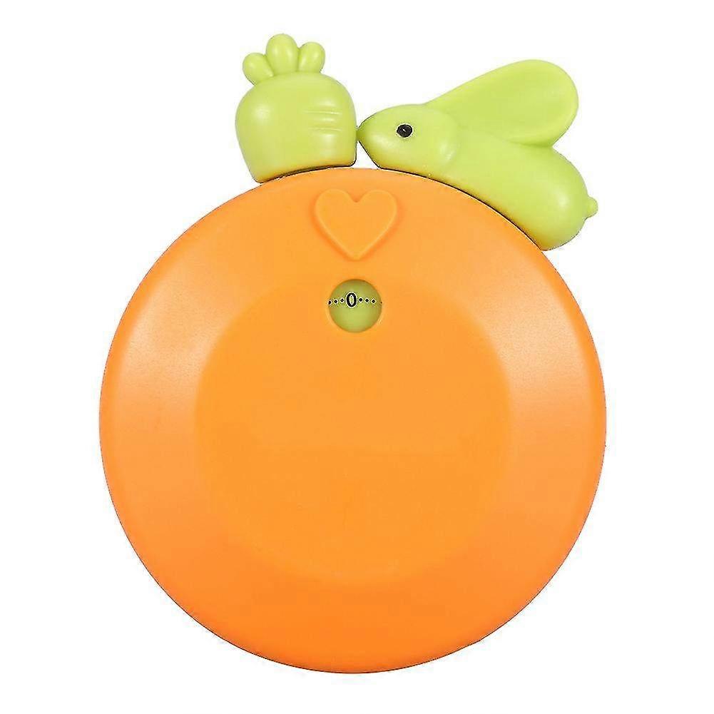 Cartoon Rabbit Mechanical Cooking Timer - Manual Kitchen Alarm Countdown Tool in Orange for Precise Cooking Timing