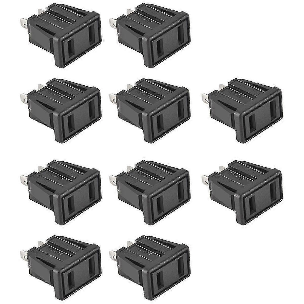 10 x US Type Panel Mounting AC Power Socket Outlet AC 250V 10ABlack SZRH A-S