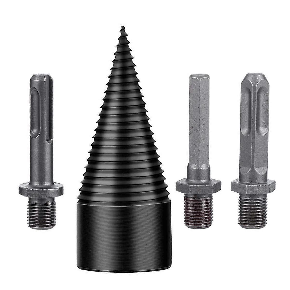 1set Electric Wood Splitter with Drill Bits, Quality for Camping and Gardening, Efficient and Compact.