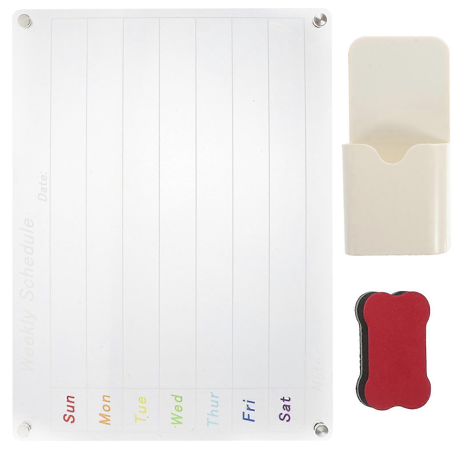Acrylic Weekly Plan Board 1 Set Clear Dry Erase Board for Office Kitchen Fridge