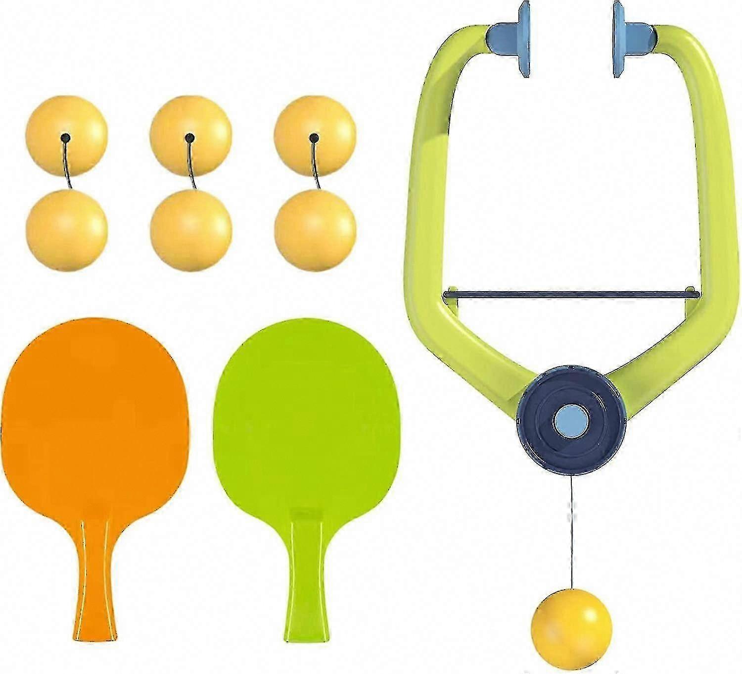 Indoor Hanging Table Tennis Trainer for Self Workout & Parent-Child Play - No Table Needed