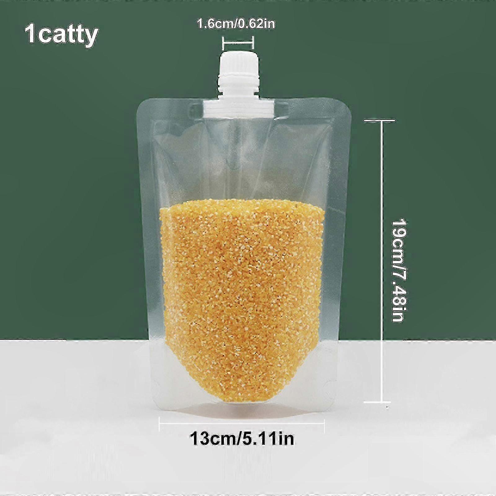 10 Pack Transparent Sealed Bags with Funnel for Grain Storage, Moisture-Proof Food Preservation Solution