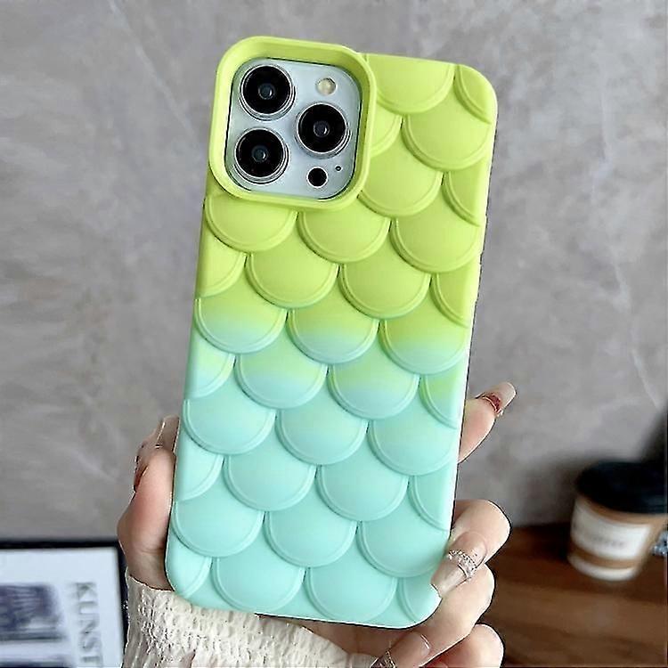 For iPhone 13 Pro Max Gradient Mermaid Scale Skin Feel Phone Case