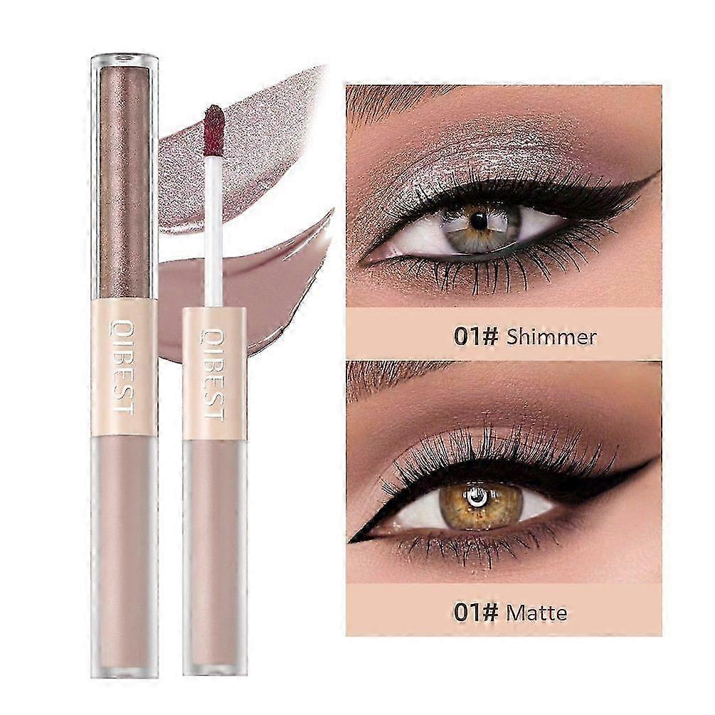 2 in 1 Dual End Shimmer Matte Eyeshadow, Glitter Metallic Eyeshadow, Pearl Waterproof Long-lasting Eye Shadow Eye Makeup for Women