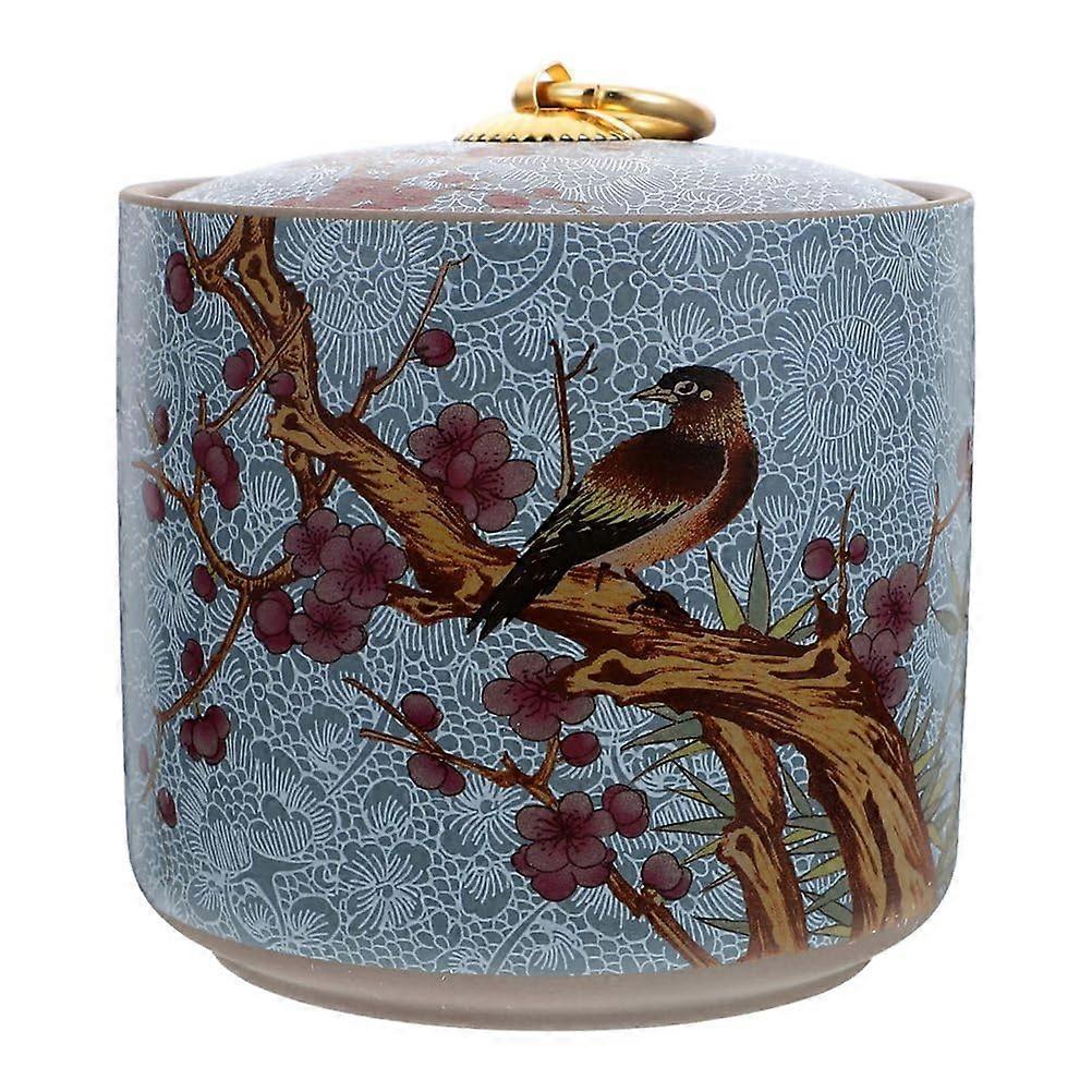 Ceramic Tea Canister with Lid for Tea Coffee Sugar Spice Storage Jar Container Kitchen