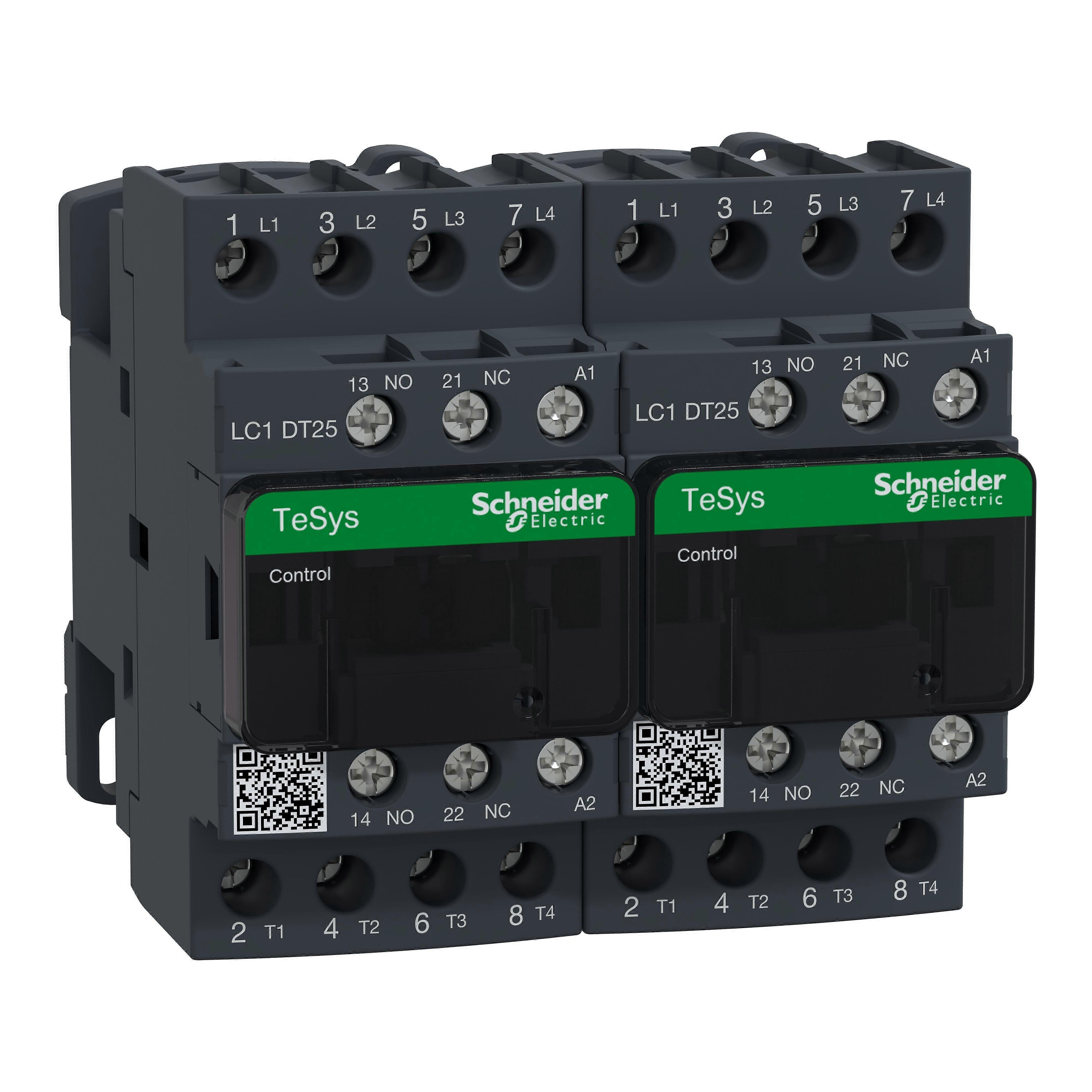 Schneider Contactor 4 Pole 25a 230v Ac Reversing Tesys D Lc2dt25p7
