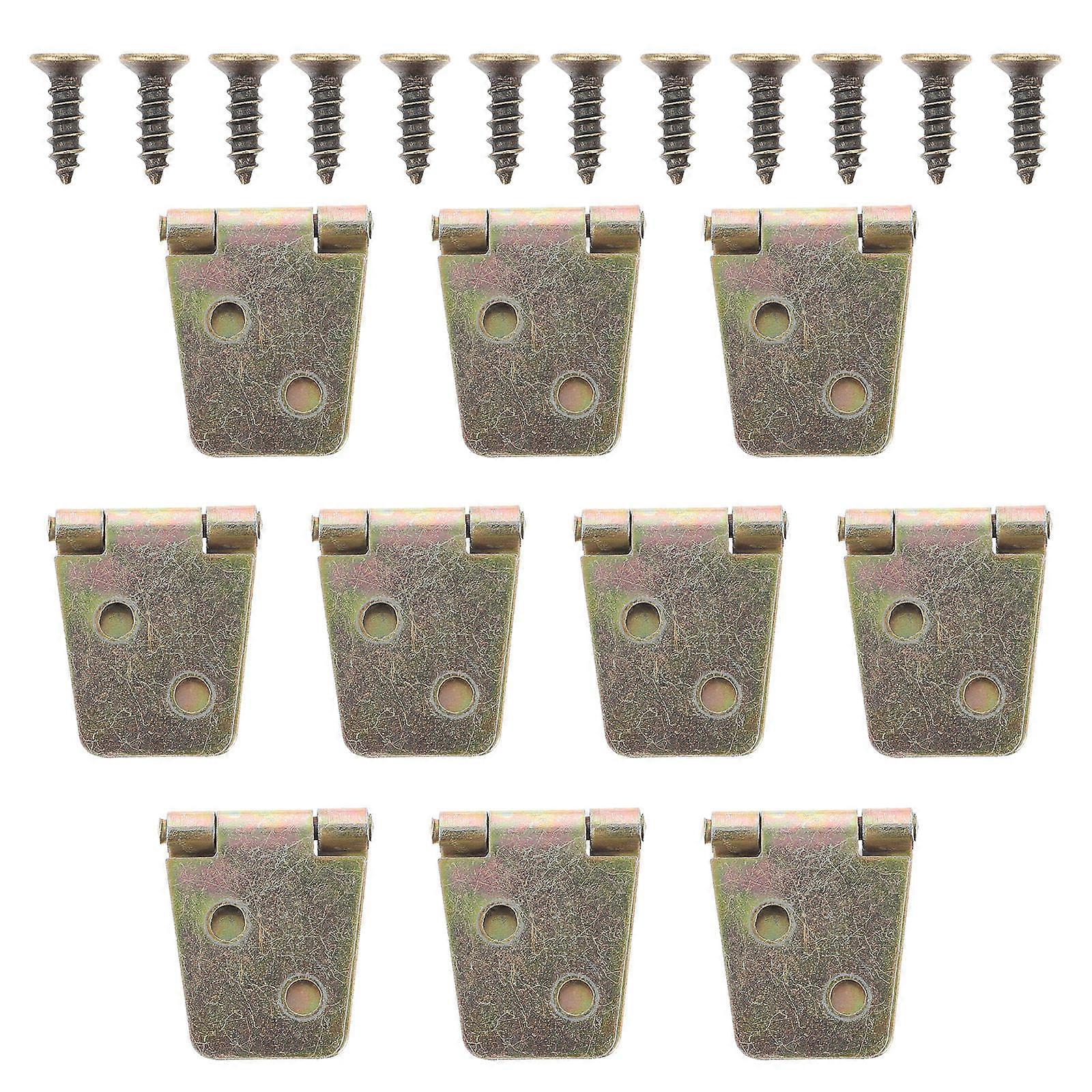 Durable Iron Hinges for Wooden Boxes with Golden Color Great for Home Use and Easy Installation 10 Sets