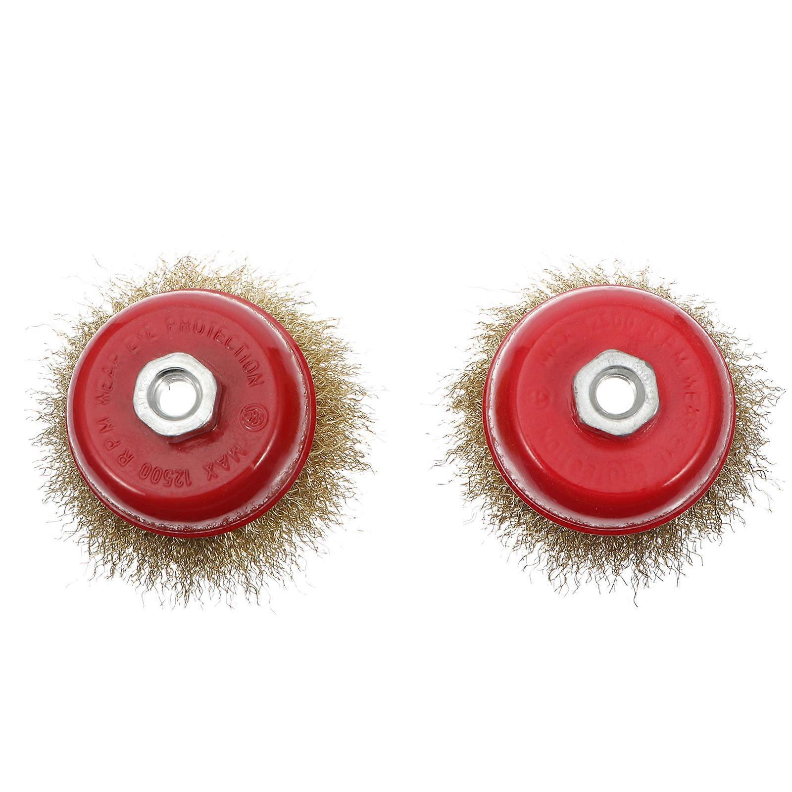2 Pcs Steel Wire Brush for Drilling and Grinding Accessories Ideal for Metal Rust Removal