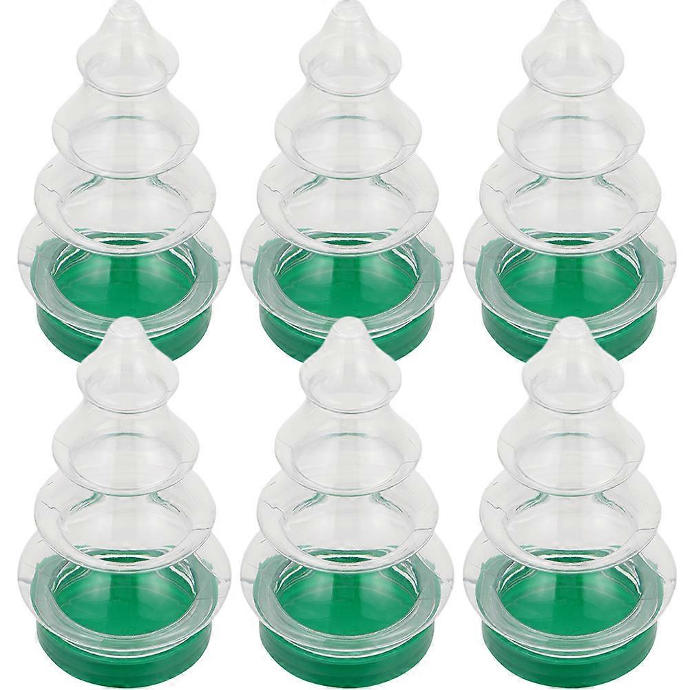 6pcs Christmas Tree Shaped Candy Jars Festival Candy Containers