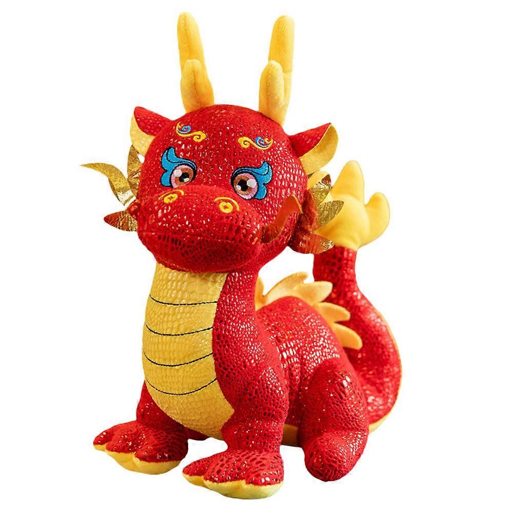 Plush Dragon Toy PP Cotton Red Color Featuring Vivid Expression for Kids Playing