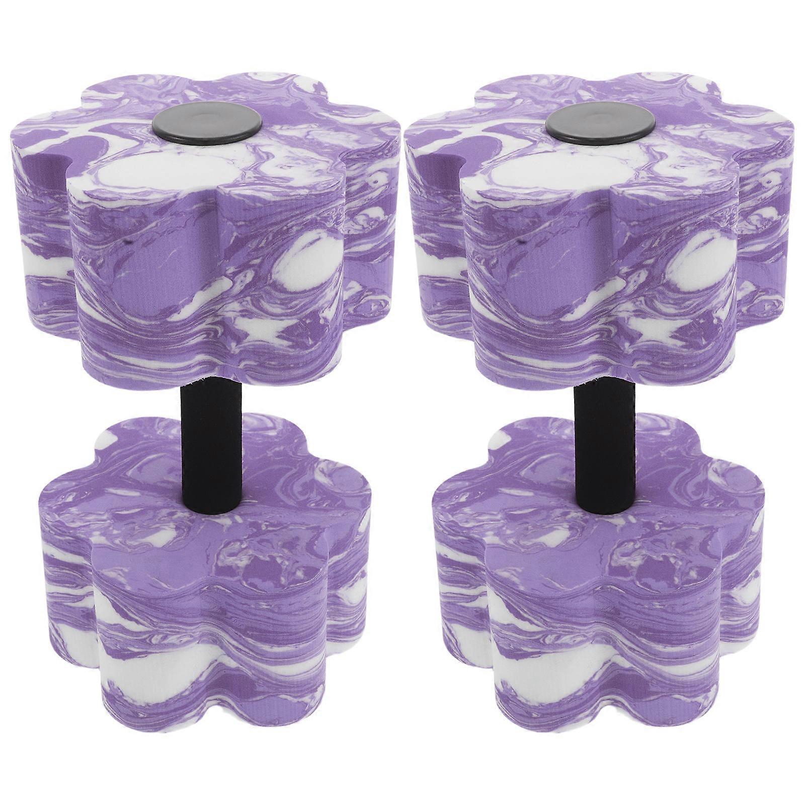 Water Aerobics Dumbbells 2Pcs EVA Dumbbell for Water Exercise Fitness Enthusiasts Ideal for Pool Workouts Slip-Resistant Violet Color