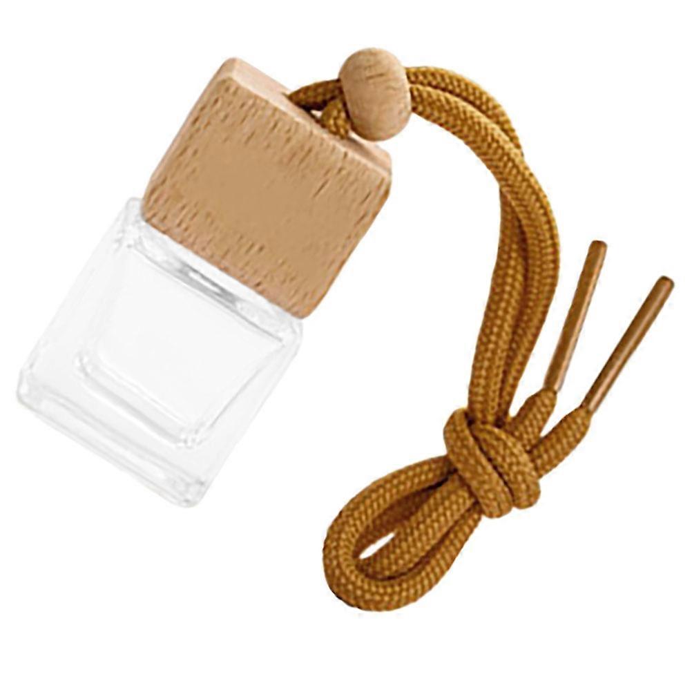 Refillable Hanging Car Air Freshener Transparent Perfume Bottle Square Cap for Daily Use Essential Oil Diffuser 1 Set