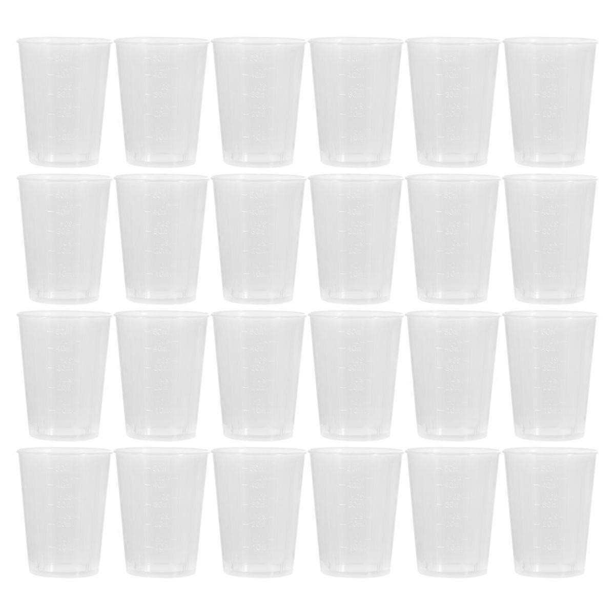 50pcs 50ml Plastic Measuring Cup With Graduated Disposable Measuring Cup