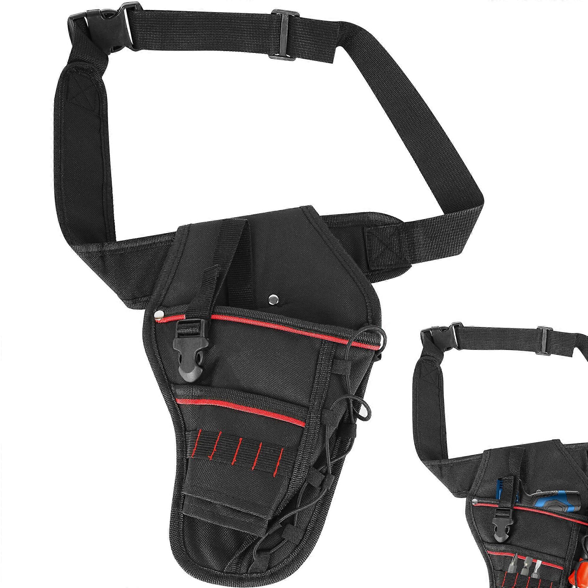 Drill Holster for Tool Belts - Durable Screwdriver Holder, Electrician Tool Bag, Heavy-Duty Pouch in Black