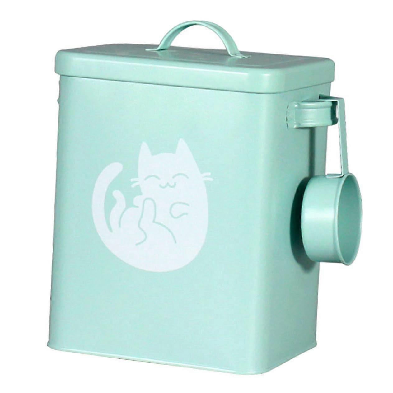 Dog Food Container, Bucket for Cat Food, Snack Box Made of Iron