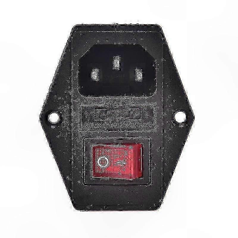 3-Pin AC Power Inlet with Fuse Switch, 10A 250V Male Plug Socket Connector