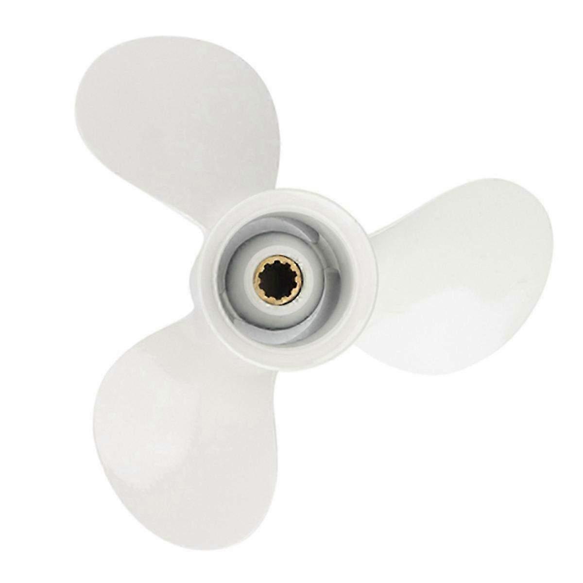 Aluminum Outboard Boat Propeller for 20-30HP Engines - 3 Blade 9 7/8 x 14 White 10 Spline Propeller Compatible with 664-45952-00-EL