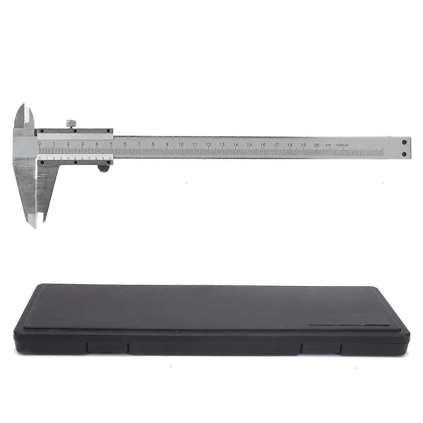Stainless Steel Vernier Caliper with Fine Adjustment Wheel - Precision Industrial Measurement Gauge 0-200mm for Accurate Readings