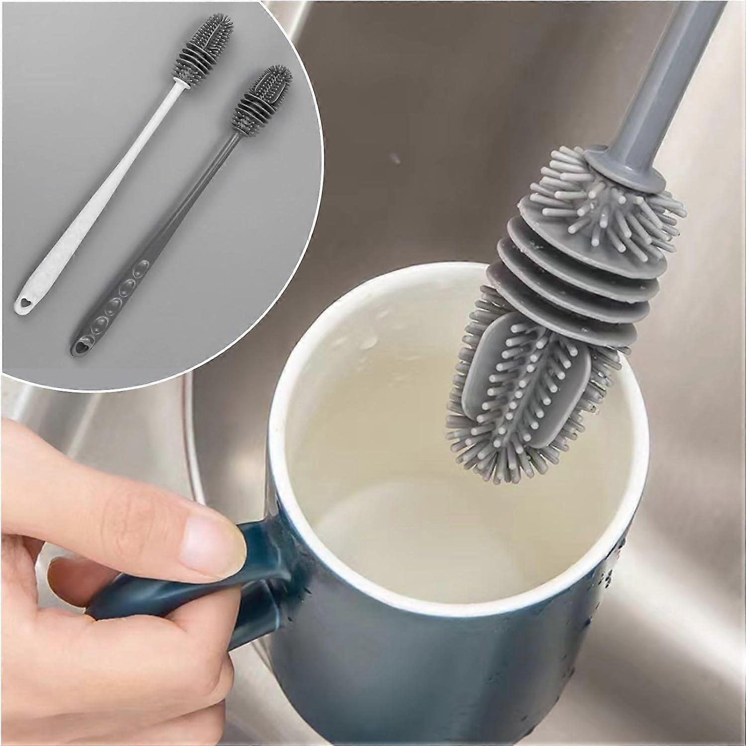 2 PCS Silicone Bottle Brush,Long Handled Silicone Bottle