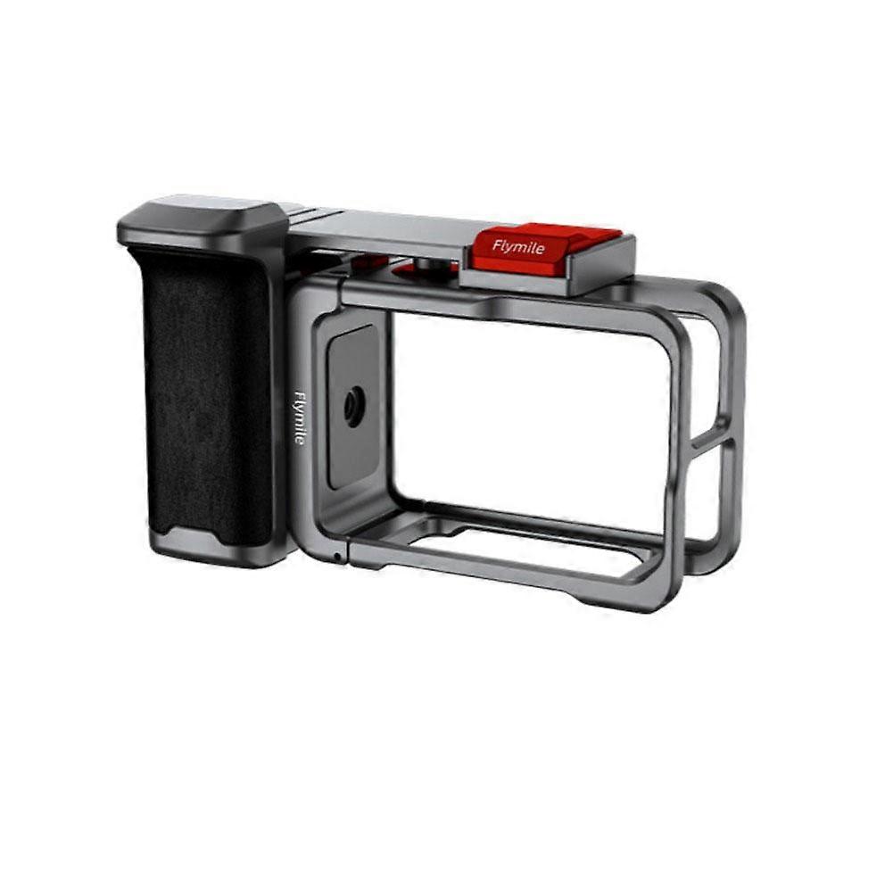 For DJI Action 4/3/5PRO Handle Set with Anti-Slip Grip Cold Shoe and Modular Rabbit Cage for Street Photography