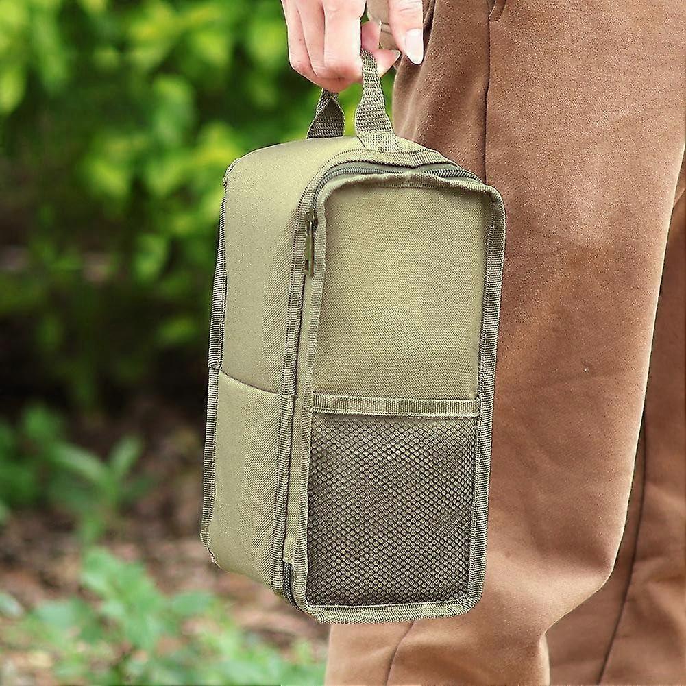 Oil Lamp Storage Bag For Camping Lanterns, 5L Capacity, Durable Carry Handle, Flip Cover, Front Mesh Pocket