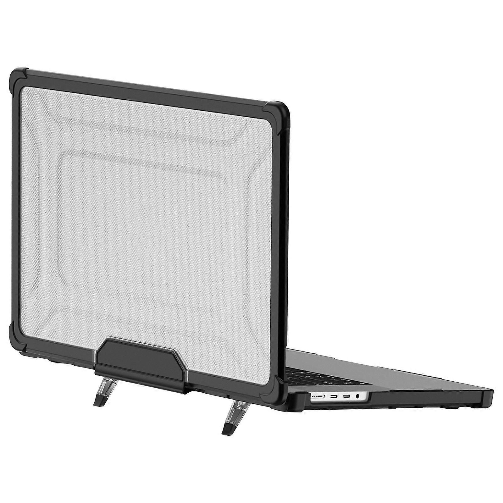 Case for MacBook Pro 16' Rigid Shockproof Protection with Foldable Stand, Black
